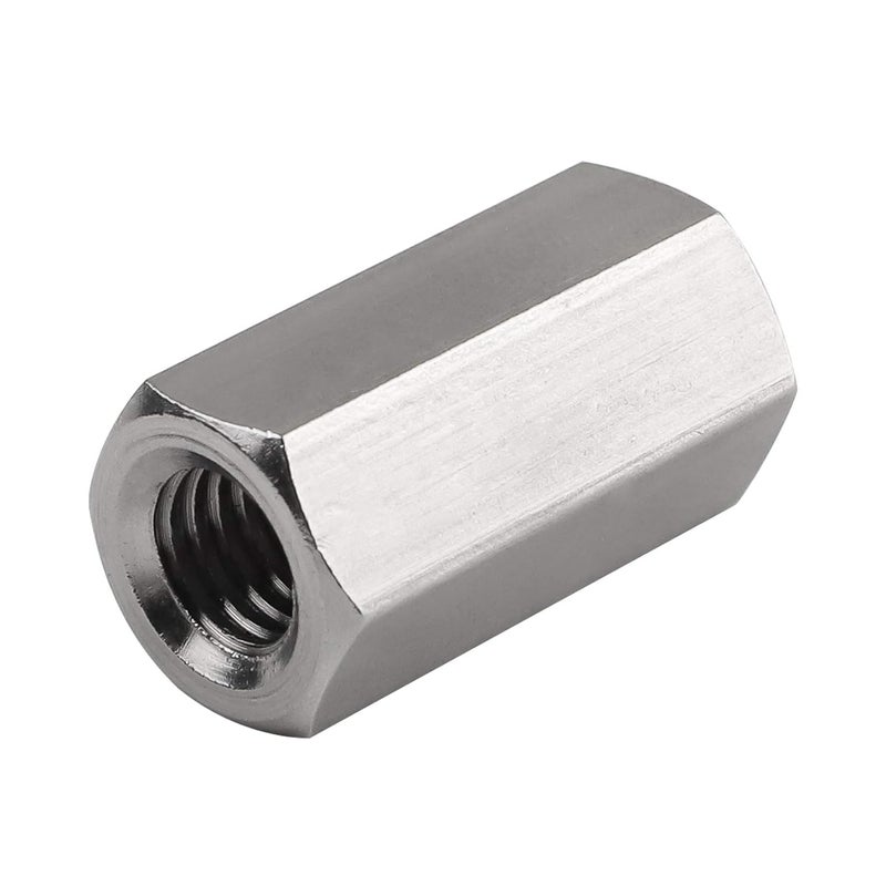 TOPPROS Pack of 8 M6 X 1.0-Pitch 25mm Length Hex Width 10mm Metric Hex Coupling Nut 304 Stainless Steel Rod Coupling Nuts - Image 4